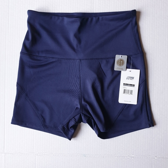 Marika Active Eclipse Navy Blue Wide High Waist Bike Shorts w/ InterLok Wick Sm - Picture 7 of 16